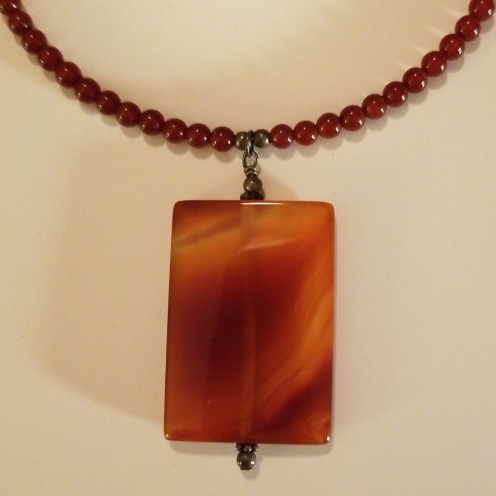 Boho stone choker necklace